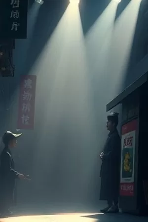 山海拾遗记动画封面，古籍书页中浮出异兽轮廓